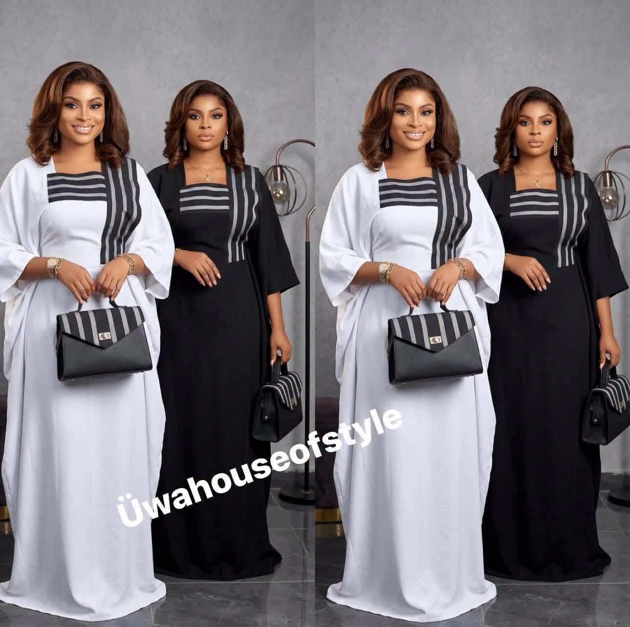 Monochrome Stripe Inset Boubou