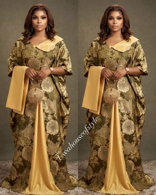Olive Flora Satin Cascade Bubu